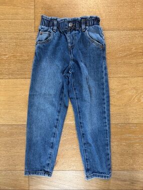 Children's Elastic-Waist Dark Blue Denim Jeans heart pockets